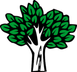 Green tree in vector image