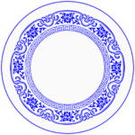 blue and white china round dinner plate a