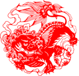design of lion sporting with an embroidered ball
