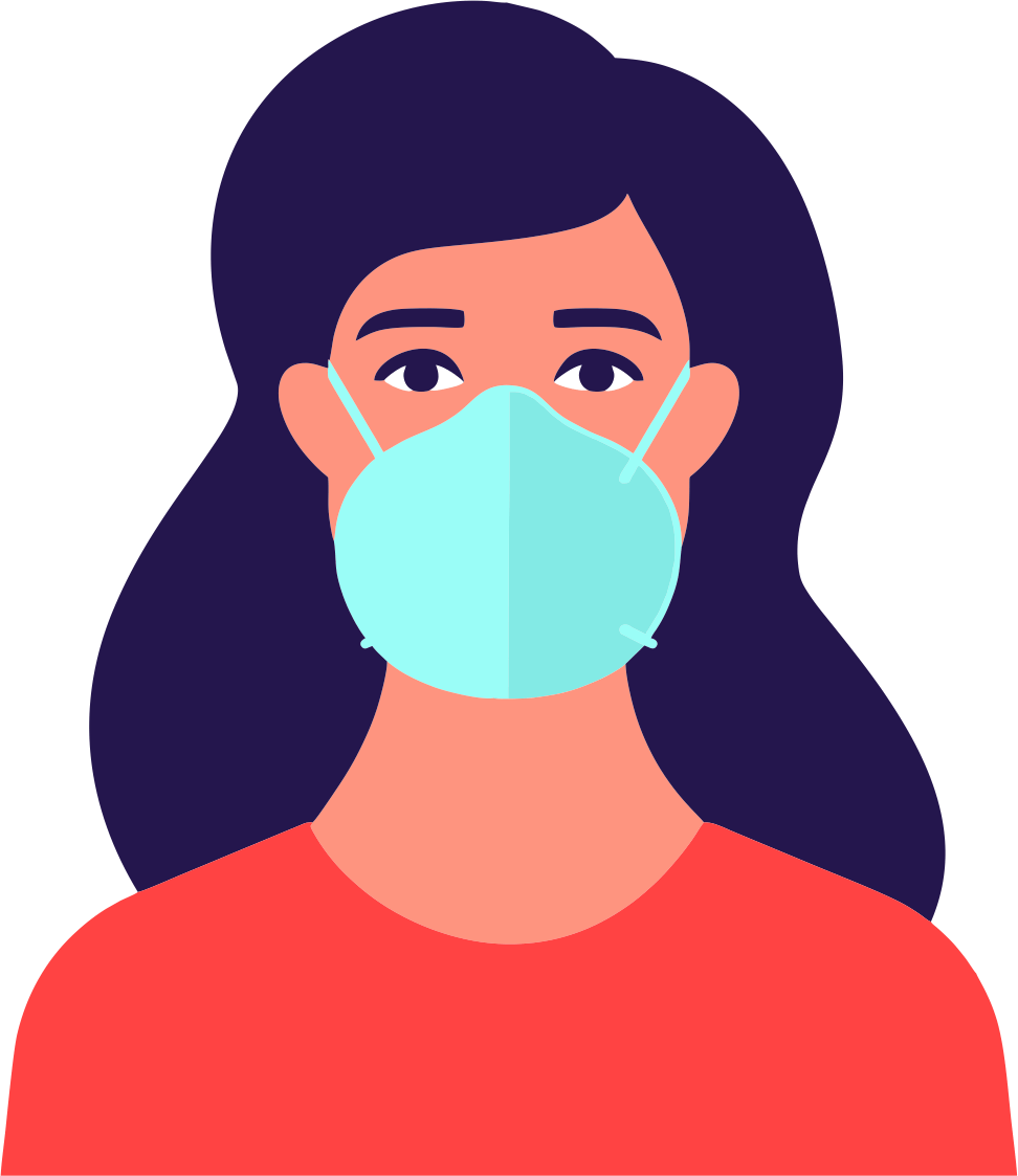 A lady with an epidemic mask