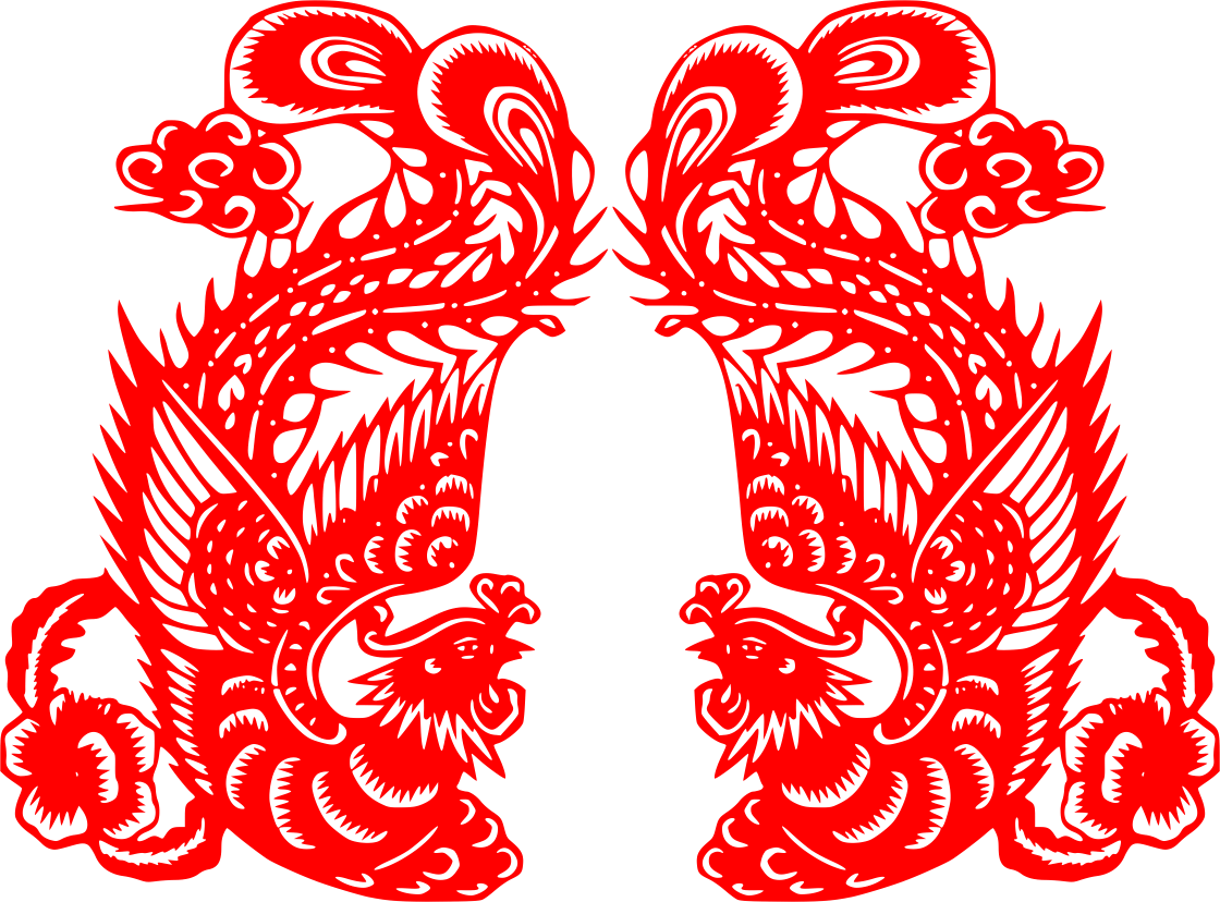 Paper cut Phoenix pattern