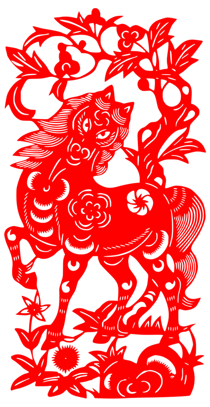 Rectangular card Zodiac horse